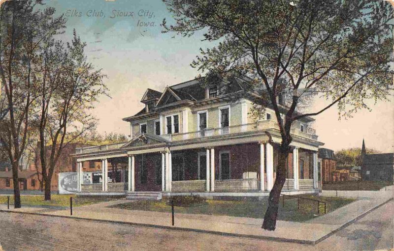 Elks Club Sioux City Iowa 1911postcard
