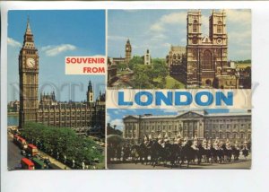 442139 UK Souvenir from London Big Ben Westminster Abbey Old postcard