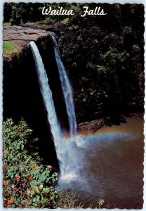 Postcard - Wailua Falls with rainbow, Kauaii - Hawaii