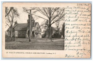 1908 St. Paul's Episcopal Church & Rectory Louisburg North Carolina NC Postcard