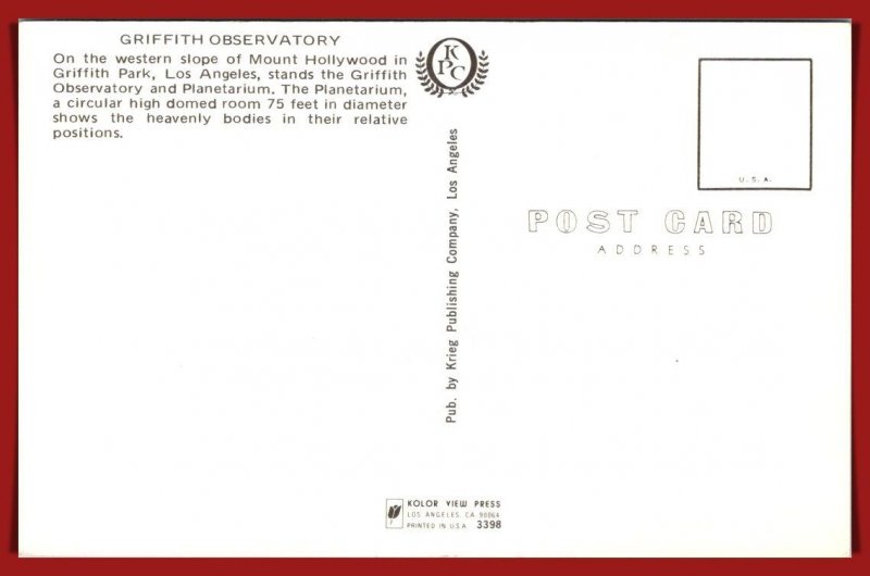 California - Griffith Observatory - [CA-864]