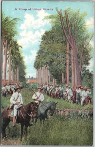 TROUP OF CUBAN CAVALRY ANTIQUE POSTCARD 1895 REVOLUTION