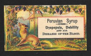 VICTORIAN TRADE CARD Peruvian Syrup Dog in Vineyard