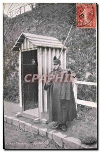 Old Postcard Militaria A Barracks Sentinel Advertisement Pharmacy Brachat Str...