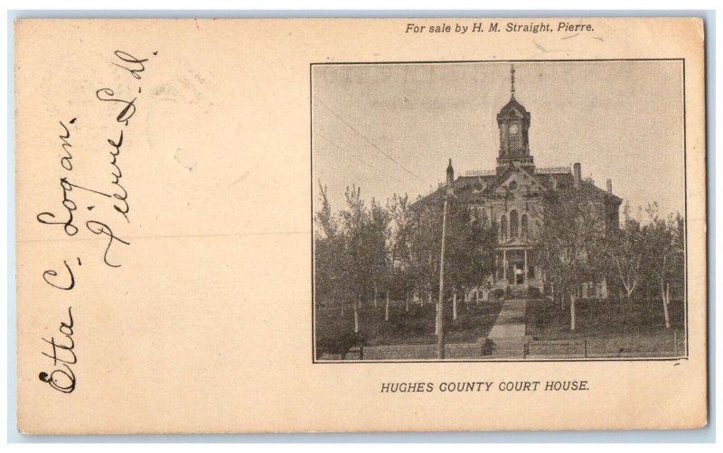 1907 Hughes County Court House Pierre South Dakota Private Mailing Card Postcard