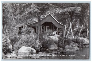 c1950's Hillside Camps Cabins On Belgrade Lakes Maine ME RPPC Photo Postcard