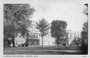 London Ohio High School Street View Antique Postcard K52153