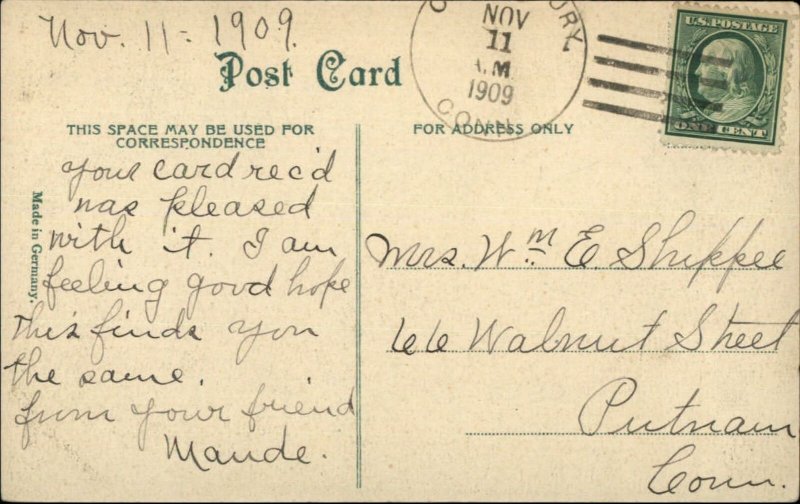 Moosup CT Lake St. c1910 Postcard