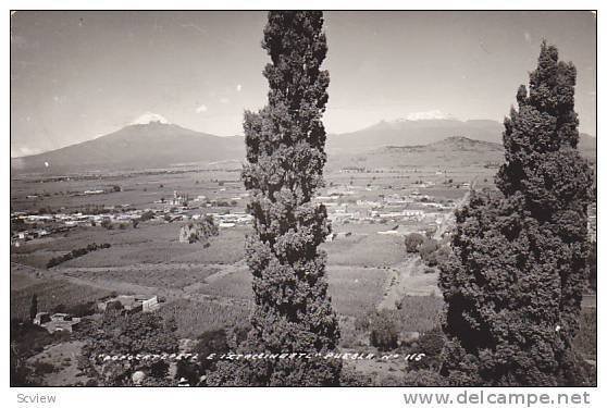 RP, Birds eye view of Popocatepetl, e Iztaceihuatl',Puebla,  Mexico, PU-30-40s