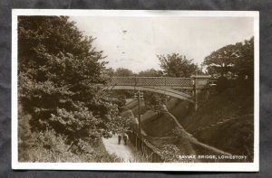 dc261 - LOWESTOFT England 1930 Bridge. Canada Postage Due. Real Photo Postcard