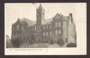 SHENANDOAH IOWA COLLEGE BUILDING VINTAGE POSTCARD 1906