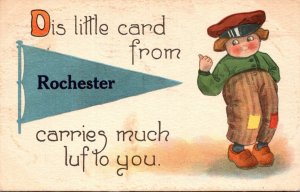 Minnesota Rochester Dutch Boy Dis Little Card Carries Much Luf To You 1914 Pe...