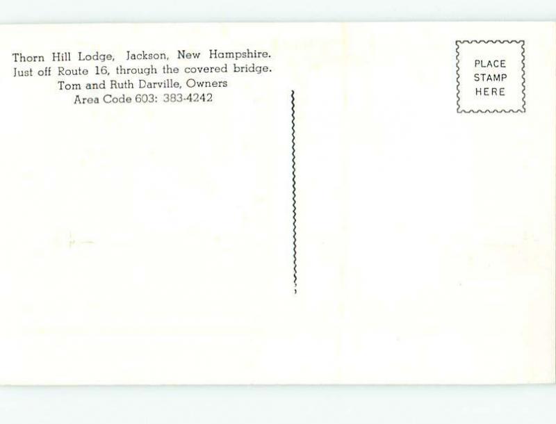 Unused Pre-1980 LODGE SCENE Jackson New Hampshire NH J6695