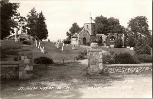 RPPC St. Joseph Way of the Cross Churchyard Irish Hills MI Vintage Postcard B38