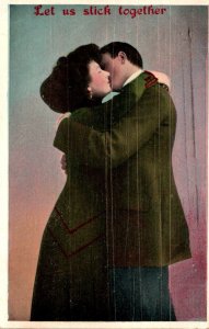 Romantic Couple Let Us Stick Together 1910