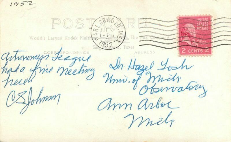 Fort Davis Texas McDonald Observatory 1952 RPPC Photo Postcard 21-5996