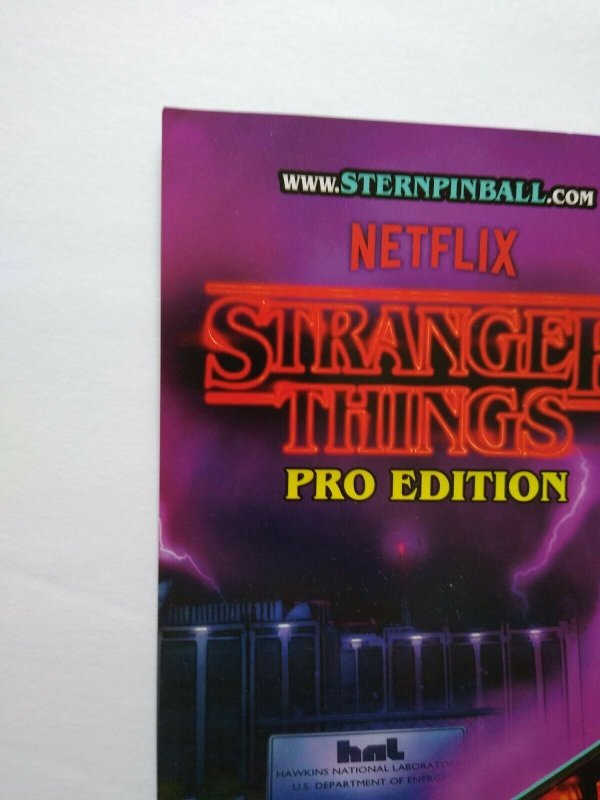 Stranger Things Pro Pinball FLYER Original 2019 NOS Game Paper Art Sheet