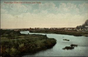 Moose Jaw Saskatchewan Birdseye View c1910 Postcard