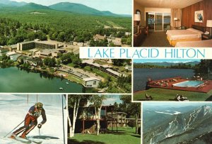 Postcard Hilton Mirror Lake Drive Natural Beauty Lake Placid New York NY