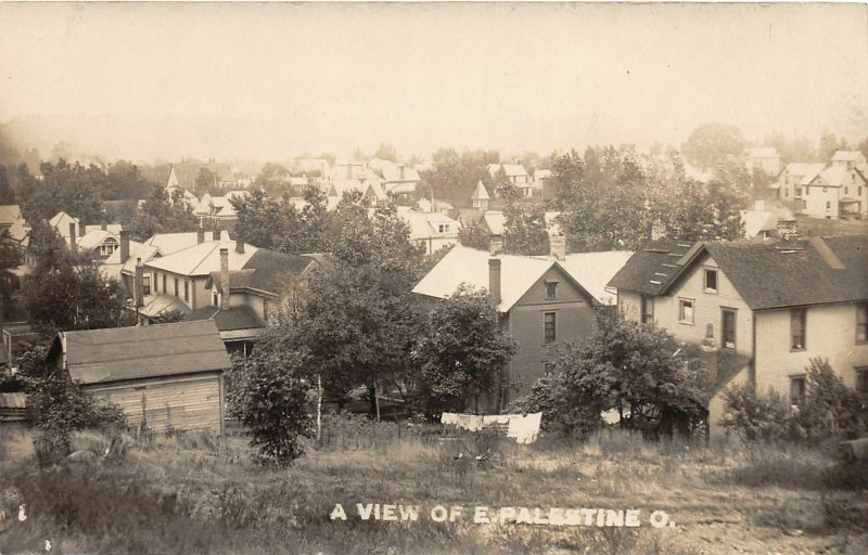 G42/ East Palestine Ohio RPPC Postcard c1910 Birdseye View Homes 