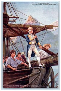 c1910 First European to Land in New Zealand Oilette Tuck Art Postcard