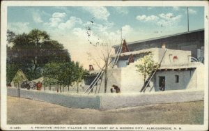 Fred Harvey H-1361 - Albuquerque NM Indian Village 1916 Used Postcard