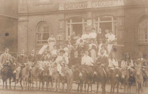 Gresham House Road Cambridge Donkey Parade Antique Real Photo Cambridge Postcard