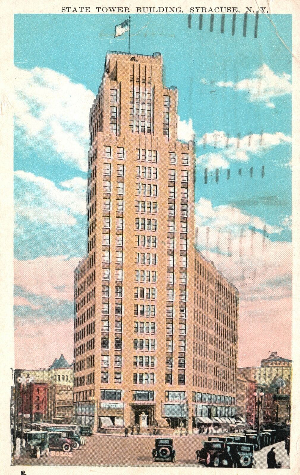 Vintage Postcard 1929 State Tower Building Syracuse New York NY Wm Jubb