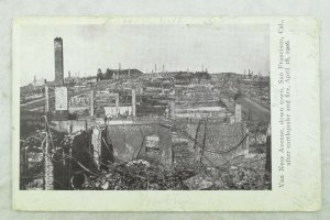 C.1906 San Francisco Earthquake Van Ness Ave. Vintage Postcard P97