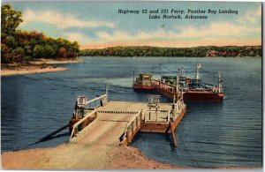 Highway 62 and 101 Ferry, Panther Bay Landing Lake Norfork AR Vtg Postcard S02