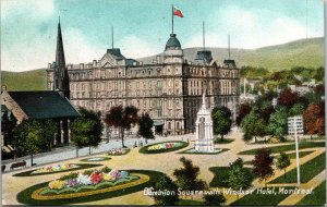 Vtg 1910s Dominion Square Windsor Hotel Montreal Quebec Canada Postcard