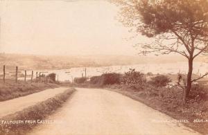 Falmouth England View from Castle Hill Real Photo Antique Postcard J44636
