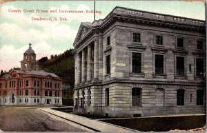 County Court House, Gov't Building Deadwood SD c1910 Vintage Postcard L60