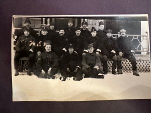 Early 1900's RPPC Postcard Real Picture Group Of Military Police