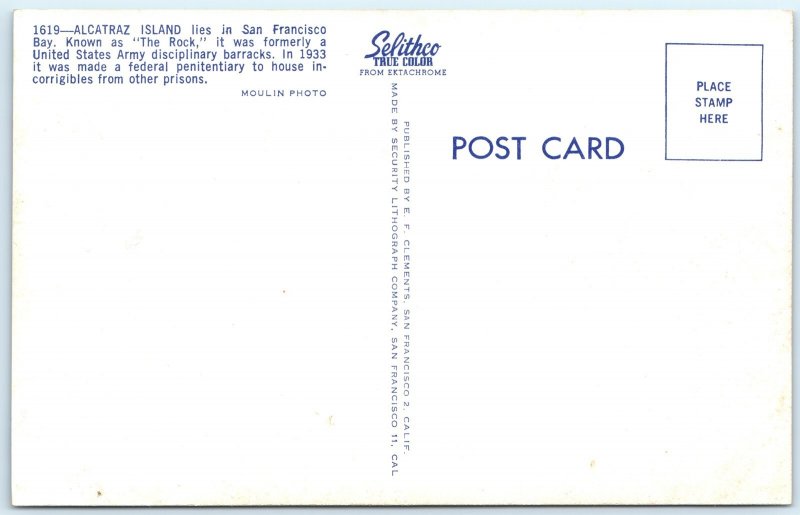 c1950s San Francisco, CA Alcatraz Island Jail Prison Penitentiary Selithco A315