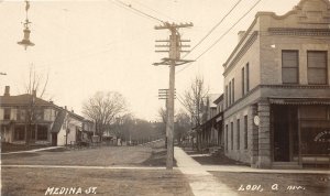 F70/ Lodi Ohio RPPC Postcard Medina Co c1910 Medina Street Stores Home 11