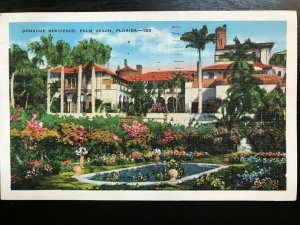 Vintage Postcard 1936 Donohue Residence Palm Beach Florida