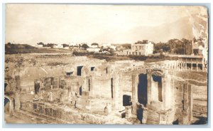 c1940's Ruins of a Building in Pompeii Campania Italy RPPC Photo Postcard