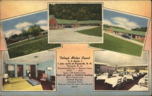 Plymouth New Hampshire NH  Tobey's Motor Court Motel c1930s-40s Linen Postcard