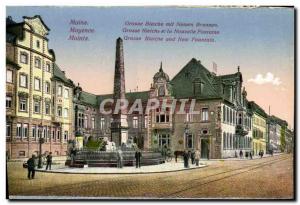 Old Postcard Mainz Grosse Bleiche mit Neuen Brunnen