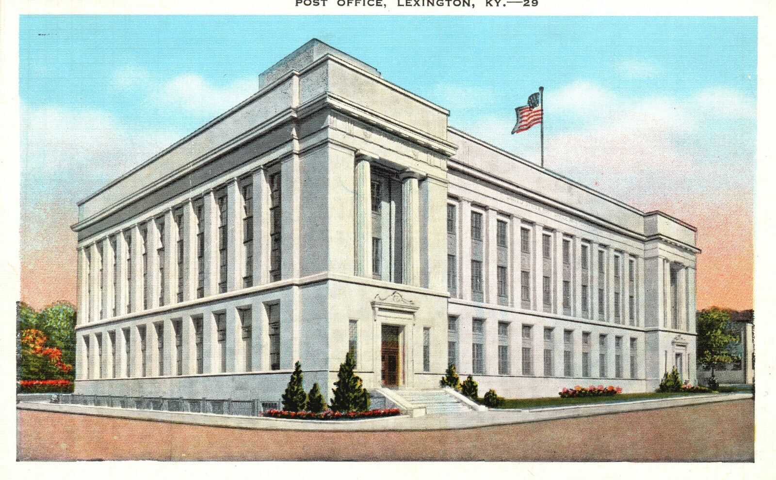 Vintage Postcard 1920's United States Post Office Building Lexington