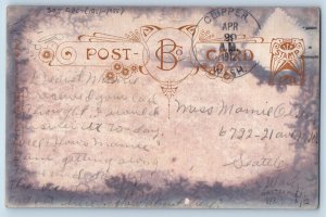 DPO (1901-1955) Clipper WA Postcard Aunt Little Boy Scratch Head At The Table