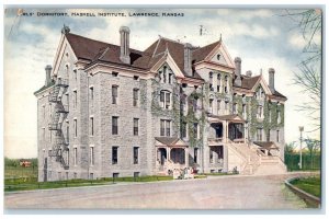 1910 Exterior View Girls Dormitory Haskell Institute Lawrence Kansas KS Postcard