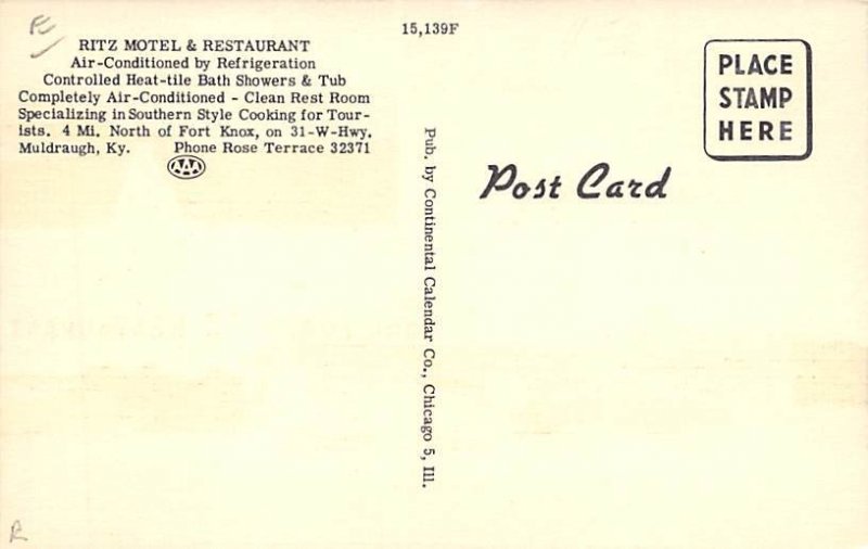 Ritz motel and restaurant North of Fort Knox Fort Knox Kentucky Topics Hotels & Restaurants