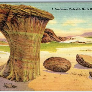 c1940s ND North Dakota Badlands Toadstool Shale Sandstone Rock Formation PC A220