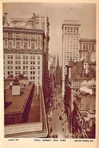 New York NY Wall Street Real Photo Postcard