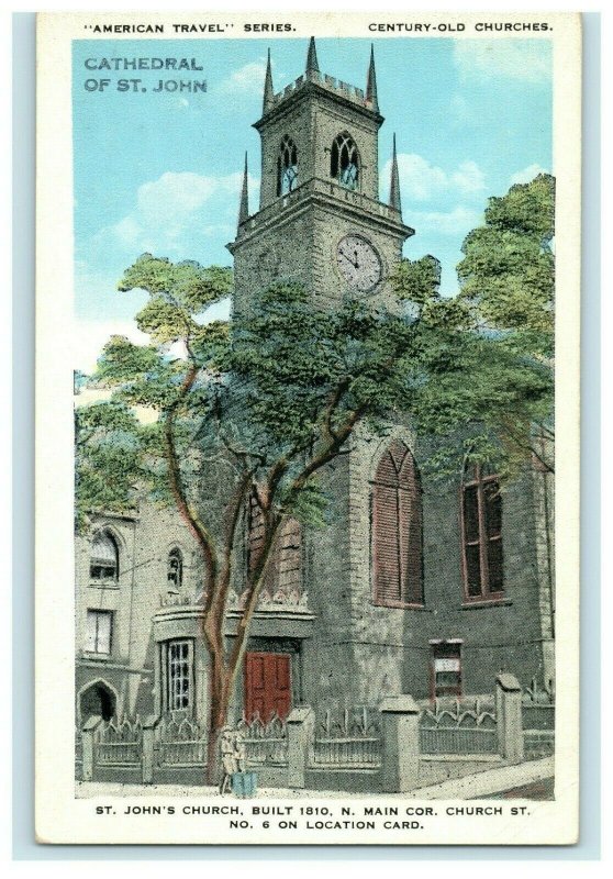 1913 St John Church, N Main Cor Church St. Providence, Rhode Island RI Postcard