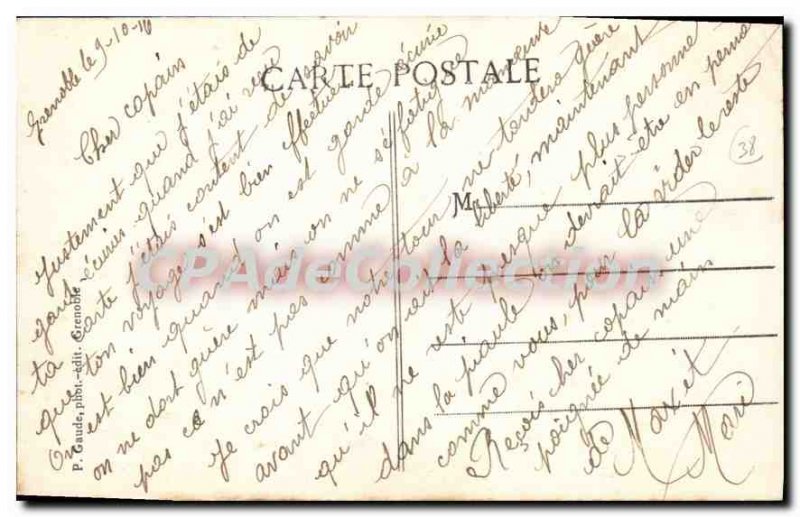 Old Postcard From Grenoble maneuvers Land 1st regiment of Alpine artillery