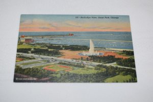 191 Bird's Eye View Grant Park Chicago Postcard Curt Teich and Co
