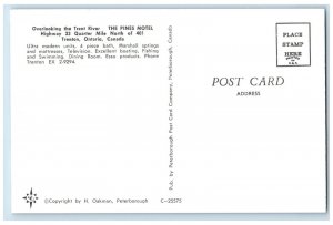 c1950's Overlooking Trent River The Pines Motel Trenton Ontario Canada Postcard